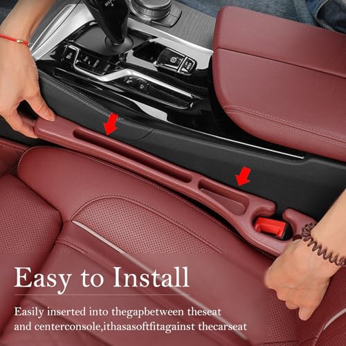 Car Seat Gap Filler 2-Pack, Universal Car Seat Gap Filler Organizer, Seat Gap Plug – Fills Gap Between Seat & Console (Red) - color: Red