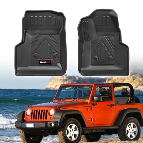 Custom for 1997-2006 Jeep Wrangler TJ/LJ Accessories Front Floor Mats Liner 2 Pcs All Weather TPE (for1997-2006 Jeep Wrangler TJ/LJ Front Floor Mat 2 Pcs) - color: for 1997-2006 Jeep Wrangler TJ/LJ Floor Mat 2 Pcs