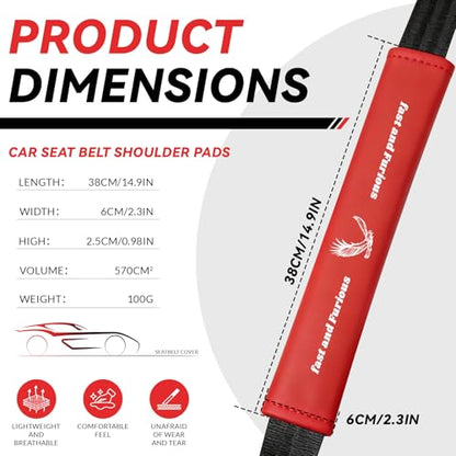 Seat Personalized Belt Cover Pad – Custom Name or Logo Design Heat-Pressed Nappa Leather Shoulder Protector, Soft Seatbelt Covers for Kids, Car, SUV, or Truck