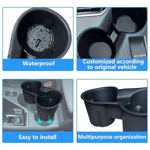 Cup Holder for Crosstrek 2024 2025 2026 Accessories Center Console Front Cup Holder Inserts TPE Durable Drink Holder Organizer for Crosstrek Black - size: for Crosstrek 2024-2026