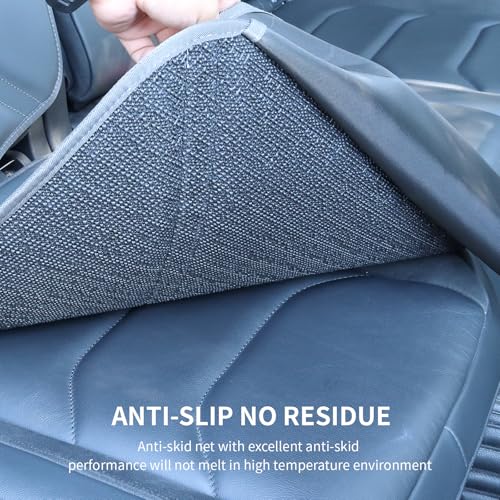 Viaviat Car Seat Protector Leather Waterproof Child Safety Seat Protector Cover with Thick Pad and 2 Large Pockets Durable Kick Mat for All Auto Seat (Deep Gray) - color: Deep Gray