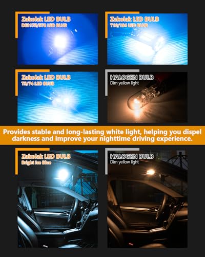Zakolak 24PCS LED Interior Car Lights, Extremely Bright LED Bulb Kit, Applicable to Dome Map Door Lights and Other Parts Replacement for Your Cars, to Help You See Inside The Car at Night（Ice Blue） - color: Ice Blue