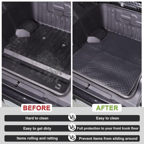 Front Cargo Trunk Liner Frunk Mat for Hummer EV Accessories All-Protection Cargo Mat Liner for 2022-2024 2025 2026 Hummer EV SUV Pickup Front Bed Mat Heavy Duty 3D Cargo Liner Protection (Style A)
