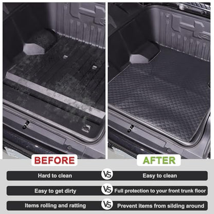 Front Cargo Trunk Liner Frunk Mat for Hummer EV Accessories All-Protection Cargo Mat Liner for 2022-2024 2025 2026 Hummer EV SUV Pickup Front Bed Mat Heavy Duty 3D Cargo Liner Protection (Style A)