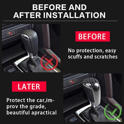 Car Interior Gear Shift Knob Cover Accessories for Mazda CX-5 3 6 CX-3 CX-9 2014-2023 Auto Trim Protector Cap-Carbon Fiber Grain