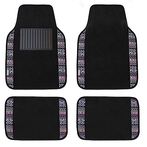 FH Group Car Floor Mats - Southwestern Print Carpet Floor Mats for Cars, Universal Fit Automotive Floor Mats, All Purpose Car Floor Mats, Carpet Protector Mat for Sedan, SUV, Truck Floor Mats Lavendar - color: Lavender, style: Floor Mats