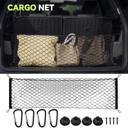 Tongama-Floor Mats for 2022-2026 Nissan Pathfinder 7 Seat with Bucket Seats, All Weather TPE Trunk Mat with Backrest Mat & 2nd Row Backrest Mats & Cargo Net & Full Coverage Door Sill Guards Kit