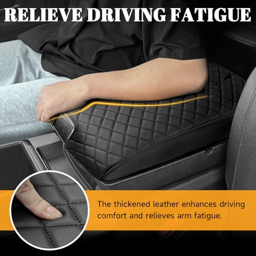 Center Console Cover Pad for Dodge 2013-2018 RAM 1500 & 2013-2025 RAM 1500/2500/3500 Classic Model Accessories (Only for Jump Seat Console) Leather Material Interior Armrest Cover