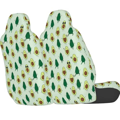 Dujiea Green Cute Avocado Car Front Seat Covers 2 Pcs Universal Auto Seat Covers Front Seats Only, Vehicle Bucket Seat Protectors Fit for Most Car SUV Sedan and Truck - color: Cute Avocado