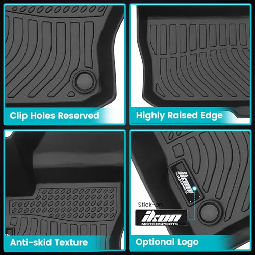 FREEMOTOR802 Compatible with 2012-2018 Ford Focus Floor Mats, Black 3D Molded Carpets Liner 1st 2nd Row Pad 3PC TPE Thermo Plastic Elastomer All Weather Protector - size: For Ford Focus (Except RS/Electric) 2012-2018