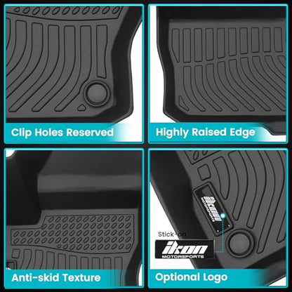 FREEMOTOR802 Compatible with 2012-2018 Ford Focus Floor Mats, Black 3D Molded Carpets Liner 1st 2nd Row Pad 3PC TPE Thermo Plastic Elastomer All Weather Protector - size: For Ford Focus (Except RS/Electric) 2012-2018