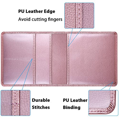 Car Insurance and Registration Holder, 5.5 x 5 Inch PU Leather Vehicle Glove Box Organizer Wallet Case for Insurance Card, Driver License, Paperwork - Rose Gold - color: RoseGold