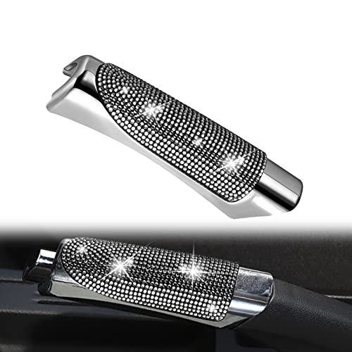 XhuangTech Bling Auto Car Handbrake Cover,Handbrake Covers Universal Hand Brake Decoration Cover,Bling Car Interior Accessories For Women/Girl (White) - color: White