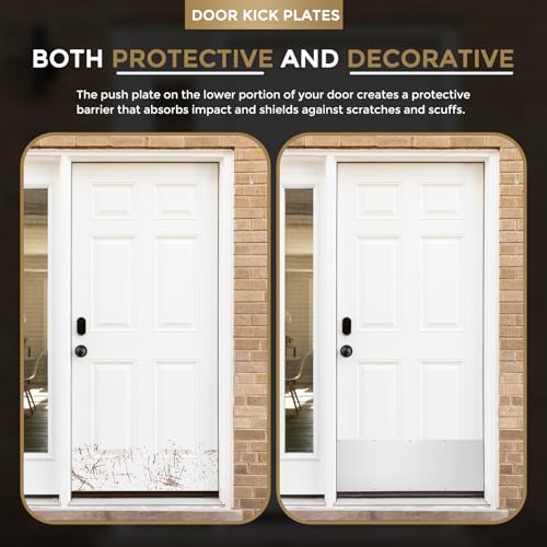 uxcell Door Kick Plate, 6 x 30 Inches Anodized Aluminum Kick Plate Door Plate, 1.5mm (1/16 Inch) Thickness, for Exterior Front Door or Back Door, Silver (Single Pack) - color: Silver, size: 6 x 30 Inch