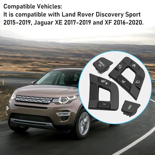 TTCR-II Compatible Land Rover Discovery Sport Steering Wheel Button 2015-2019, Both Left and Right Side Steering Wheel Switch Button Replacement for Discovery Sport 2015-2019 (LR095537, LR095540) - size: Left + Right Side