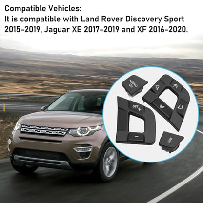 TTCR-II Compatible Land Rover Discovery Sport Steering Wheel Button 2015-2019, Both Left and Right Side Steering Wheel Switch Button Replacement for Discovery Sport 2015-2019 (LR095537, LR095540) - size: Left + Right Side