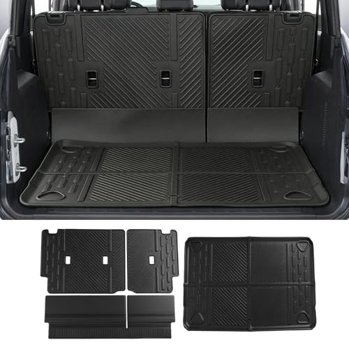 Cargo Mat Fit for 2021-2025 2026 Ford Bronco 4 Door Trunk Mat Cargo Mat Cargo Liner Back Seat Cover Protector 2025 Bronco Accessories (Trunk Mat+Backrest Mats) - size: Fit for Ford Bronco