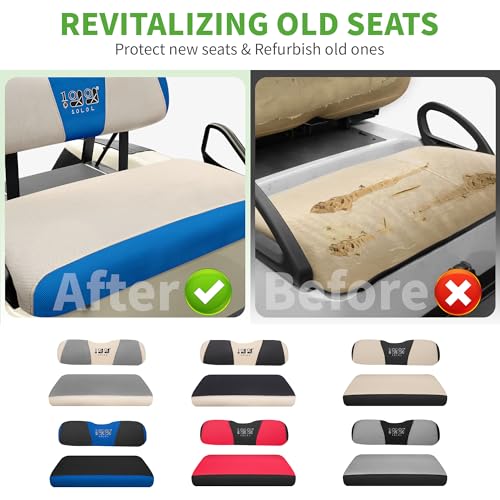 10L0L Golf Cart Seat Covers, Super Comfort Cooler Than Vinyl Seat Cover, Front and Rear Seat Cover for Yamaha EZGO Club Car, No Drilling Breathable Mesh Bench Seat Blanket, Machine Washable