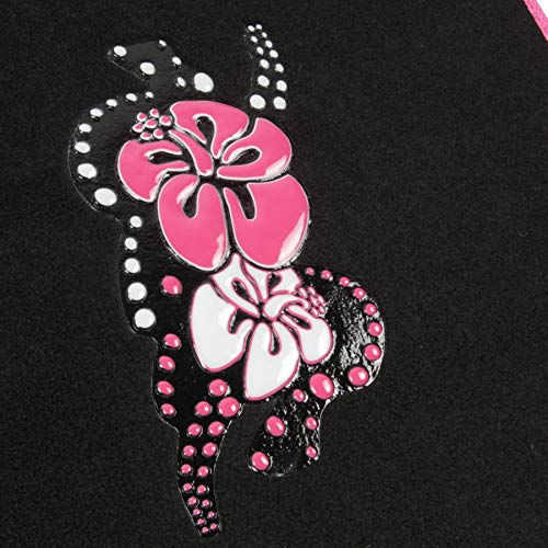 BDK 4-Piece Design Carpet Floor Mat Set - (Hawaiian Flower Pink) (Licensed Products, Secure Backing) - color: Hawaiian Flower Pink
