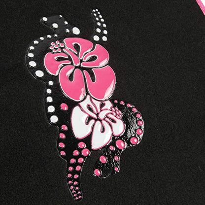 BDK 4-Piece Design Carpet Floor Mat Set - (Hawaiian Flower Pink) (Licensed Products, Secure Backing) - color: Hawaiian Flower Pink