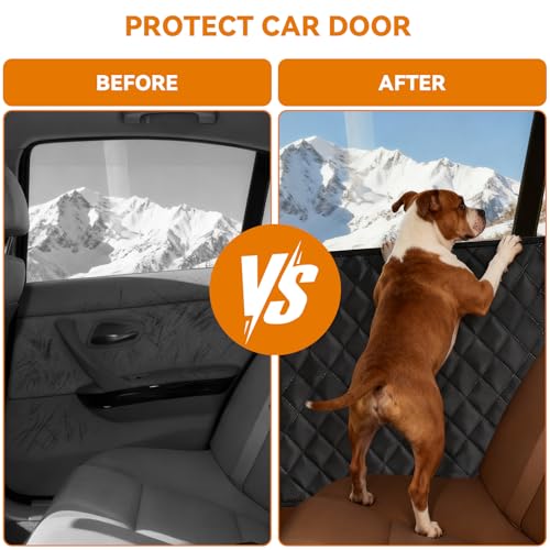Dog Car Door Protector, 2 Pack Waterproof Scratchproof Nonslip Durable Protector, Thickened Door Panel Covers, Protects Doors from Dog Scratching Fit for Car/SUV/Truck (Black, XL)