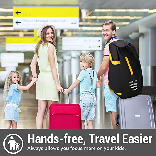 Car Seat Travel Bag Backpack for Air Travel - Karfast Universal Infant Carseat Gate Check Bag Cover for Airplane, Foldable with Pouch, Yellow - color: Green
