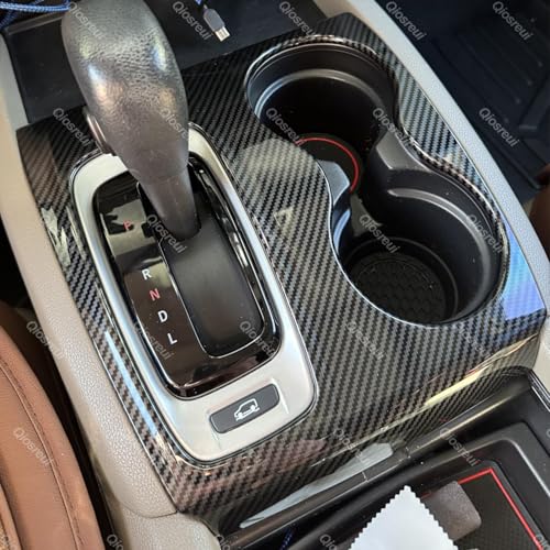 Gear Shift Panel Cover for Honda Pilot 2016-2020/ Honda Ridgeline 2017-2020, Gear Shift Knob Console Panel Trim, ABS Center Console Cup Holder Frame Anti-Scratch Protector Accessories (Carbon Fiber) - color: Carbon Fiber