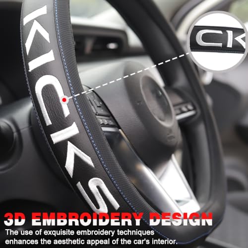 XITER Leather Steering Wheel Cover for Nissan Pathfinder 2022-2026,with Pathfinder Logo - color: Pathfinder 2022-2026,With "Pathfinder" LOGO