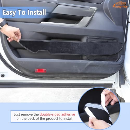 Car Door Anti Kick Pads Compatible with Toyota Tundra CrewMax 2022-2026, 4PCS Inner Front Rear Doors Panel Kick Guards Protector Cover Velour Mat from Scratches,Footprints,Dirty Collision Accessories