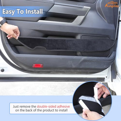 Car Door Anti Kick Pads Compatible with Toyota Tundra CrewMax 2022-2026, 4PCS Inner Front Rear Doors Panel Kick Guards Protector Cover Velour Mat from Scratches,Footprints,Dirty Collision Accessories