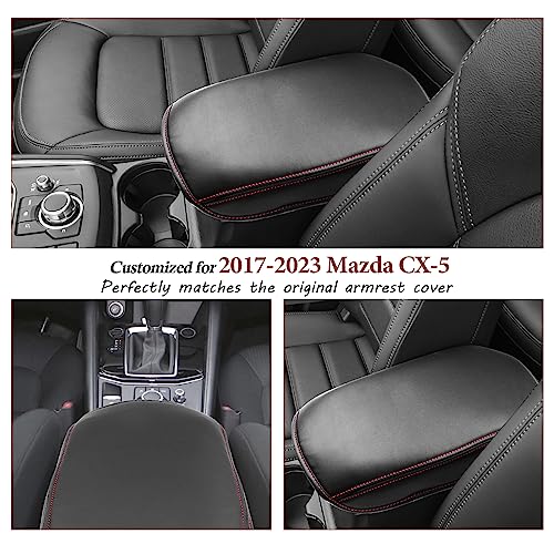 SKTU for 2017-2024 2025 Mazd a CX-5 Center Console Cover 2025 CX5 Central Console Armrest Pad 2024 2025 C-X5 Seat Box Cover 2025 CX5 Center Console Soft Cushion (Red) - color: 2017-2025 CX-5 Red