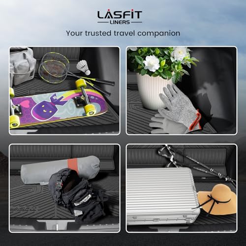 LASFIT Cargo Mat with Backrest Mat for Honda CR-V 2026 2025 2024 2023 Gasoline (Not for Hybrid), All Weather Custom Fit TPE Trunk Mat Trunk Liner Cargo Liner with Seatback Mat (Lower Position) - size: 2）For Honda CR-V| 2023-2026 | Cargo Mat