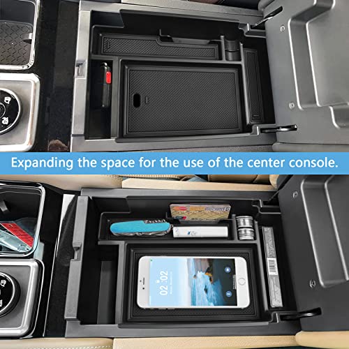 Center Console Organizer Tray Compatible with Nissan Pathfinder Accessories 2022 2023 2024 2025 2026 R53 Interior Secondary Armrest Storage Glove Box Divider ABS Material, Black Trim