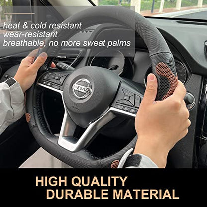 PINCTROT D Shaped Comfy Grip Steering Wheel Cover, Anti-Slip Design, Flat Bottom 14.5-15 Inch(Silicone Brown) - color: 8.Brown, size: D Shaped/Flat Bottom[14 1/2''-15'']