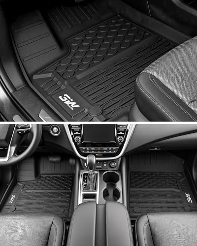 3W Floor Mats for Nissan Murano 2025 2026, Custom Fit All Weather TPE Protection Floor Liners for Murano, Heavy Duty Automotive 1st & 2nd Row Car Mats, Black - size: 7.Murano|25|Floor Mats