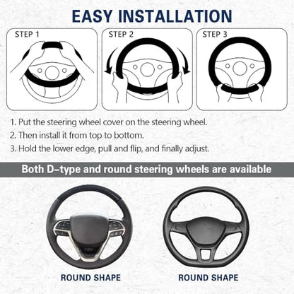Car Steering Wheel Cover, Silicone Car Steering Wheel Protective Cover, 33-40 CM Anti-Slip Soft Comfortable Steering Wheel Cover for Women Men, Universal Accessories Fit Cars Trucks SUVs (Dark Blue) - color: Dark Blue