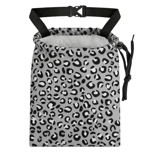 Grey Leopard Pattern Car Trash Bag - Waterproof Car Trash Bag Hanging Leakproof Car Garbage Bag - Washable Reusable Trash Bag For Car Interior Hanging Organizer Storage Vehicle Travelling Camping - color: Grey Leopard Print Pattern
