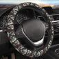 Skull Rose Flower Car Steering Wheel Cover,Non-Slip Elastic Neoprene-Sweat Car Accessories,Universal 15 Inch Fit Auto, Vans Trucks,Suvs, Truck - color: Skull Rose