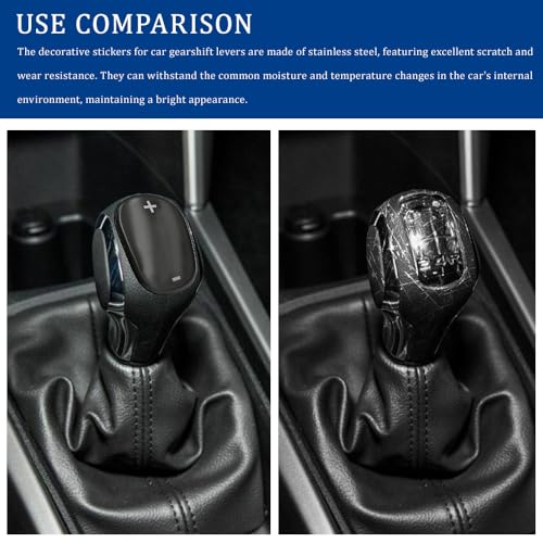 Auto Gear Shift Knob Cover Sticker, Stainless Steel Car Center Control Gear Lever Cover, Car Self-adhesive Sticker Accessories for Chevy Equinox 2018-2020 Chevy Cruze (Black Titanium Brushed) - color: Black Titanium Brushed