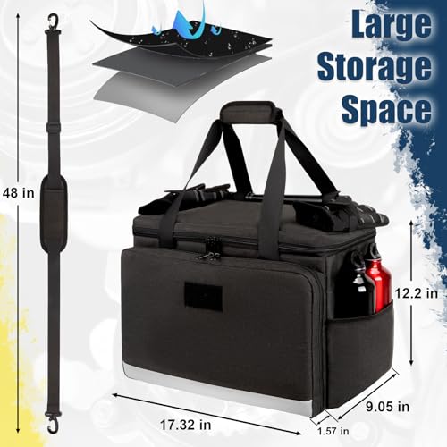 Patrol Bag Law Enforcement, Police Gear Bag for Car Front Seat Organizer Tactical Officer Duty Bags, Police Duty Bag for Passenger Seat, Multiple Compartment Molle Webbing Removable Shoulder Strap