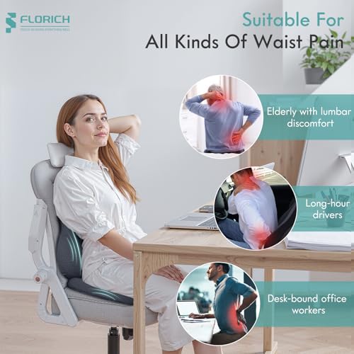 Car Seat Cushion and Lumbar Support Pillow for Office Chair Car, Ergonomic Memory Foam, Relieves Back Sciatica Pain, Pressure-Relieving Back Support for Car, Office Chair & Wheelchair – Gray - color: Deepgray, size: Seat Cushion&Lumbar Pillow