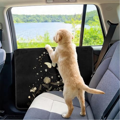 Gothic Moon Dog Scratch Door Protector Thickened Doors Panel Covers Stain-Resistant Pet Window Guard for Trucks SUV Sedans - color: Gothic Moon
