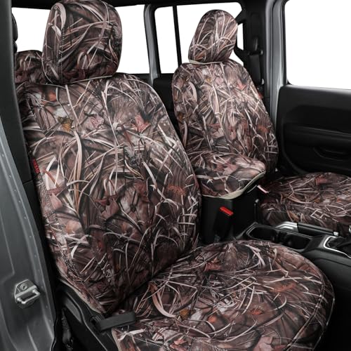 Custom Fit Seat Covers Select for Jeep Wrangler 4Door 2024-2026 Rubicon,Rubicon X,Saraha, Waterproof Neoprene Camo Seat Protectors Full Set(Neoprene Reed Camouflage) - color: Neoprene Reed Camouflage, size: 2024-2026 Wrangler, 4DR, With Rear Cup Holder
