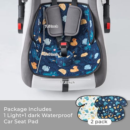 2 Pack Waterproof Piddle Pads Carseat Potty Training Car Seat Protector Waterproof Car Seat Liner Cover to Prevent Pee - color: Light-1 Pack+Dark-1 Pack