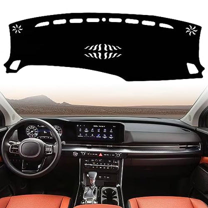 Dash Mat Cover Interior Dashboard Protection pad Compatible with Kia Carnival KA4 Minivan LE EX SX and SX Prestige 2022 2023 2024 Sunshade Glare UV Rays Protector (Black Trim) - color: Black Trim