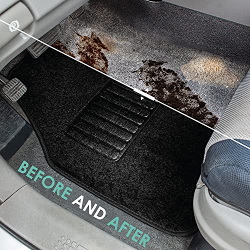 FH Group Automotive Floor Mats - Carpet Floor Mats for Cars, Universal Fit Full Set, All Purpose Car Floor Mats, Carpet Protector Mat for Most Sedan, SUV, Truck Floor Mats Black