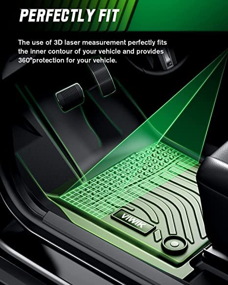 VIWIK Car Floor Mats for Toyota Tacoma 2005-2015, Automotive All Weather Floor Liners for Toyota Tacoma, TPE Rubber Car Mats Front & Rear Non-Slip Odorless - style: 2005-2015 Tacoma