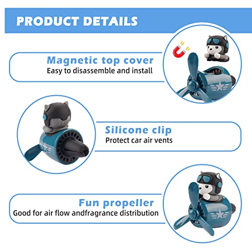 Car Air Fresheners Cartoon Pilot Automotive Air Outlet Propeller Cute Car Diffuser Creative Car Perfume Decoration for Car Vent Clips Car Vent Clip Air Freshener Accessories for Women Men