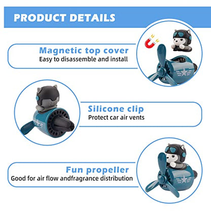 Car Air Fresheners Cartoon Pilot Automotive Air Outlet Propeller Cute Car Diffuser Creative Car Perfume Decoration for Car Vent Clips Car Vent Clip Air Freshener Accessories for Women Men