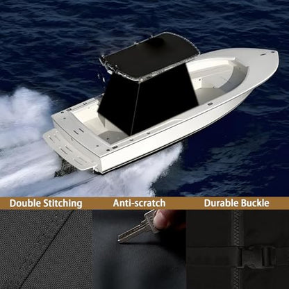 Universal T-Top Center Console Cover for Boat, Heavy Duty 600D Waterproof T Top Console Cover, Protecting Boat Center Console and Helm Seat, Large Size up to 60" L 48" W 66" H